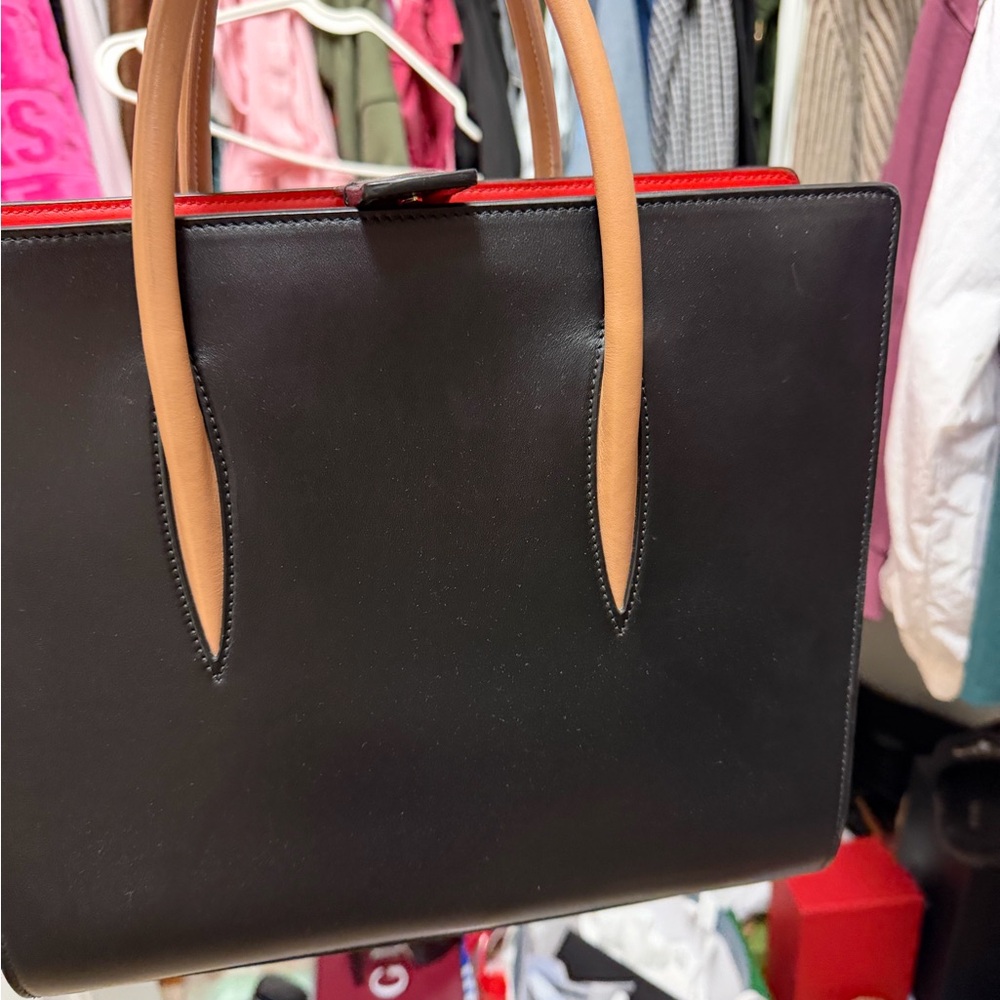 Christian Louboutin Black and Red Tote Bag